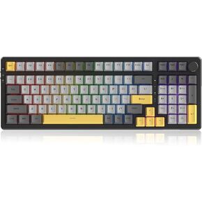 NACODEX AK35I V3 104 Keys RGB Gasket Mount Mechanical Keyboard | Amazing 8000mAh Bluetooth /2.4G /Wired PC Gaming Custom Keyboard with Five Layer Pad | Knob Control | Cherry Profile PBT Keycaps