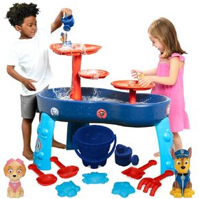 Spidey and His Amazing Friends Water Table by Delta Children| 3-Tier Water Play Table with 9-Piece Toy Set | Water Sensory Table + Summer Beach Toys for Outside Backyard for Toddlers Ages 2+, Blue
