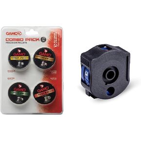 Gamo 632092954 Air Rifle Pellets Combo Pack.177 Caliber, Quantity 1000 (Magnum, Masterpoint, Hunter, Match) & Quick-Shot Mag for Swarm .177, Black - 621258554