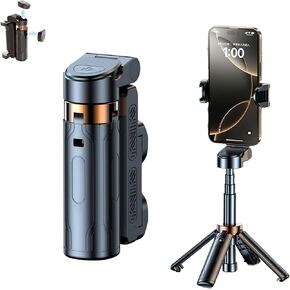 2025 New Pocketflex Mini Tripod, Pocket Flex Portable Selfie Stick, Magic Selfie Stick, Flipping Flexible Tripod Mini JJ02, 360°Pocket Flex Selfie Stick with Remote (Black)