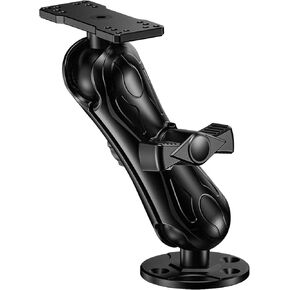 2.25" Ball Large Aluminum Alloy Fish Finder Mount with D Size Rectangular Plate & Round Base, 8.44" Medium Arm Marine Electronic Mount Compatible with Garmin, Lowrance, Humminbird and More