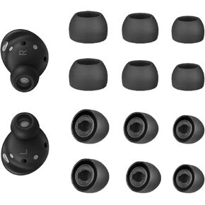 6 Pairs Replacement Eartips for Samsung Galaxy Buds Pro Headphones, Silicone Tips Earbuds Eartips Set, L/M/S Earplug Replacement Accessories-Black