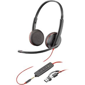 HP Poly Blackwire 8225 USB-C Headset, Hybrid Active Noise Cancellation (ANC); Microsoft Teams Open Office Certified; Microphone Noise Cancellation with Acoustic Fence Technology