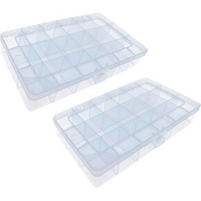 Xiaoyztan 8-Grid Snack Box Container with Removable Dividers Plastic Organizer Box for Candies Snacks Electronics Jewelry Small Parts (7.3in x 4.9in) in Kuwait