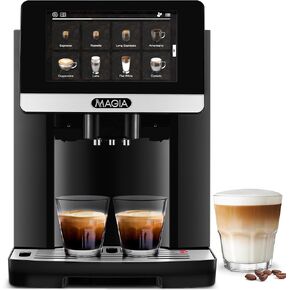 Zulay Magia Super Automatic Espresso Maker Machine with Grinder - 19 Fully Customizable Coffee Options, Auto Cleaning, Milk Foam System - for Latte, Cappuccino, Macchiato - Prime - Silver