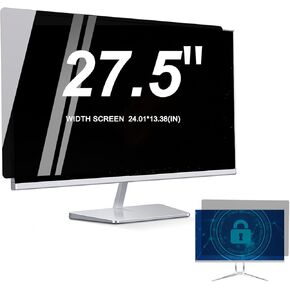 27.5 Inch Computer Privacy Screen,Avoid Direct Sunlight on The Screen,Compatible with Various Monitor Brands.Anti-Glare/Anti Blue Light/Anti Scratch Film. Size Is(610*340 mm. 24.01*13.38 inch