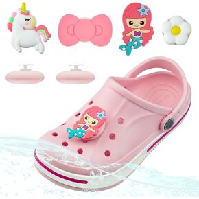 for Airtag Waterproof Shoe Holder for Kids Shoes Charms, 2 Pack Hidden Cute Pink Holder for Airtag with 4 Cover Charms