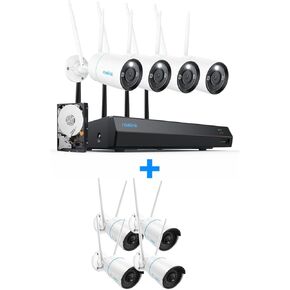 Wireless Security Camera System, 1 x 16CH Wi-Fi NVR with 2TB HDD Pre-Installed, 4 x B800W, 4 x RLC-510WA, DIY Wi-Fi System, No Wiring Hassles