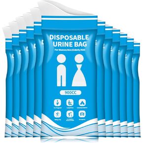 Pee Bags for Travel for Women Men, 900ML Disposable Urine Bags, Road Trip Essentials for Adults, Car Camping Essentials for Kids, Emergency Portable Urinal Bag and Vomit Bags for Traffic Jams
