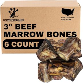 Bone Marrow Dog Treats - Long Lasting Dog Bones for Aggressive Chewers - All-Natural Marrow Treats for Dogs - High-Protein Marrow Bones for Dogs Small, Medium, Large & Extra Large