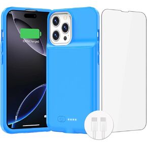 BOPPS Battery Case for iPhone 16/16e, 15W Fast 8500mAh Charging Portable Rechargeable Charger Case Cover for iPhone 16/16e Charging Case-6.1inch,Black
