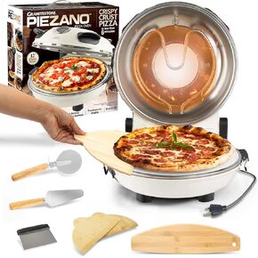 PIEZANO Pizza Oven by Granitestone with 3 Pc Accessories Kit – Electric Pizza Oven Indoor, 12 Inch Indoor Pizza Oven Countertop, Pizza Maker Heats up to 800˚F for Stone Baked Pizza at Home