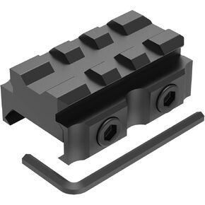 3 Slots 0.5" Height Picatinny Riser Mount, See-Thru Rail Riser Mount for Red Dots, Scopes, Optics, Flashlight (Low - 0.5") RS050-3