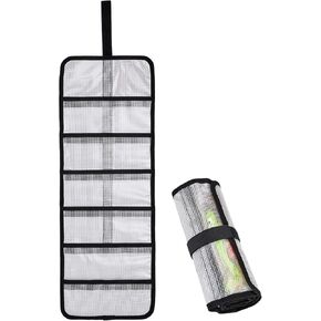 Roll Up Fishing Lure Wraps Set-25" X 9" Durable Lure Bag 6 Pocket PVC Protective Cover Saltwater Hook Covers Fabric Lure Protector Trolling Lure Tackle Box Large 4 pcs