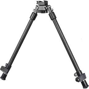 Tactical Carbon Fiber Rifle Bipod Tall with Quick Detach Lever Fits Picatinny Rail Mount for Long Range Hunting