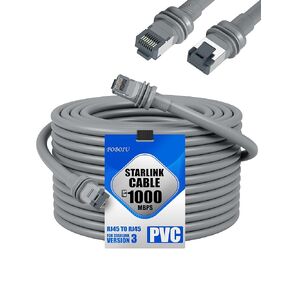 Fit for Starlink Gen 3 Cable 150FT, Replacement Extension Cable for Starlink Standard V3 and Mini 24AWG Sheiled Waterproof Outdoor, Grey (150 Feet/45 Meter)