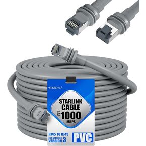 Fit for Starlink Gen 3 Cable 150FT, Replacement Extension Cable for Starlink Standard V3 and Mini 24AWG Sheiled Waterproof Outdoor, Grey (150 Feet/45 Meter) in Kuwait