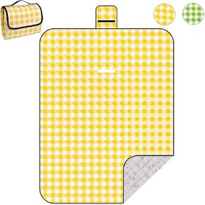 بطانيات التخييم في Wapodeai ، 60'x 80 '' مقاومة للماء وقابلة للطي - بطانية متينة ، واسعة ، ومحمولة في الهواء الطلق للعائلات ، مثالية للحدائق والشواطئ والرحلات الطبيعية (أصفر) in Kuwait