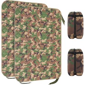 Barydat 1 Pack Woobie Military Poncho Liner 80 x 60 Inch Woobie Blanket Waterproof Thermal Poncho Liner with Bag Camo for Outdoor Camping Hunting Hiking (Camo)