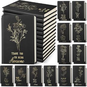 24 PCS تقدير الموظف هدية كبيرة المجلات الملهمة المجلات المصغرة الصغيرة كمبيوتر محمول جلدي صغير A6 Pocket Notepad للمعلمين زميل العمل في العمل عيد الميلاد شكرا لك هدية (لون مشرق)