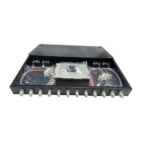 TXWTXPJ-12-PORT LC DUPLEX OM2 لوحة تصحيح الألياف متعددة الأدوات ، حاوية تثبيت رف على مدار 24 نواة مع صواني لصقّة وتوصيلات مصنوعة من 19 "خزائن