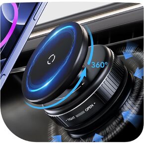 Vacuum Magnetic Suction Phone Holder with 360 Degree Rotation, Handsfree Vacuum Magnetic Phone Holder Mount for Car/Smooth Surface/Travel/Gym/Mirror,Phone Stand Compatible with iPhone 16/15/14/13