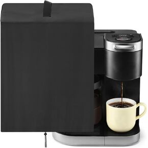 Dust Cover Compatible with Keurig Single Serve Coffee Maker, 420D Cup Pod Coffee Maker Machine Cover for Home Office, Black