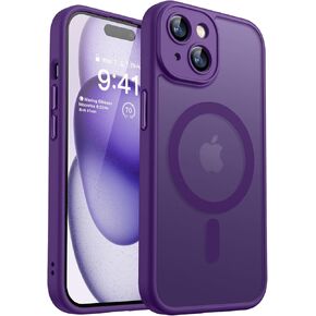 CANSHN Magnetic for iPhone 16 Case, Upgraded [Full Camera Protection] [Compatible with Magsafe] [Translucent Matte] Shockproof Protective Phone Case for iPhone 16 - Hot Pink