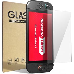 حامي شاشة الزجاج المقسّر متوافق مع Nintendo New Switch 2 [7.9 ''] Model 2025 ، أعلى 9h صلابة ، HD واضحة ، تغطية كاملة ، 0.25 مم ، ملحقات لـ Nintendo Switch 2 وحدة التحكم