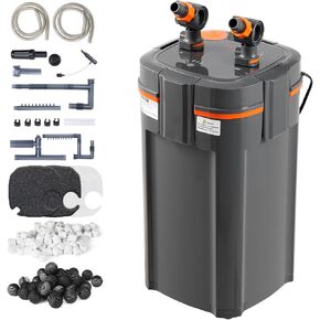 VEVOR Aquarium Filter 343GPH, 4-Stage Canister Filter 100-125 Gallon, Ultra-Quiet Internal Aquarium Filter with UV Protection, Submersible Power Filter with Multiple Function for Fish Tanks, 15W in Kuwait