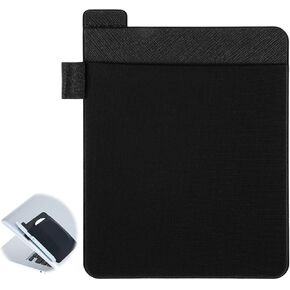 Mouse Holder for Laptop Stick On, Universal Slim Wireless Mouse Pouch with Reusable Adhesive, Portable Mouses Pocket Sleeve Headset Storage Bags for Computer Office Home(Black)