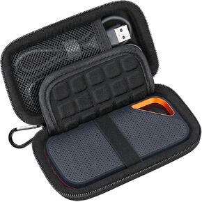 Lacdo Hard Case for SanDisk Extreme/SanDisk Extreme PRO/SanDisk Portable SSD External Solid State Drive 500GB 1TB 2TB 4TB SD Card Organizer Shockproof EVA Protective Storage Travel Bag, Black