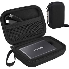 Lacdo Hard Carrying Case for Samsung T7 / T7 Touch Portable SSD, External Solid State Drives 500GB 1TB 2TB 4TB USB 3.2 Gen 2 Hard EVA Shockproof Storage Travel Bag, Blue