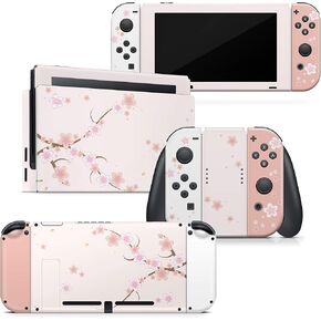Tacky Design Cherry Blossom Skin Compatible with Nintendo Switch Skin Wrap Cover, Cute Pink Skin for Nintendo Switch Stickers, Premium Vinyl 3M Full Wrap Decal (Style 2)