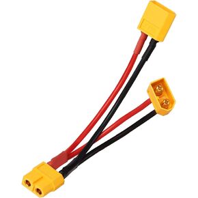 TMH 1 Pack of XT60 Parallel 14 AWG - 100 mm. Battery Connector Cable Extension Y Splitter Male to Female for RC Model Helicopter Quadcopter