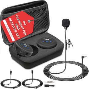 Pyle Wireless Transmitter and Receiver Set - Low Latency, Plug & Play, Stream Audio to Headphones/Speakers/Sound Bars/Cameras, Dual 3.5mm AUX & RCA I/O, Ideal for TV, Projector, Audio Systems