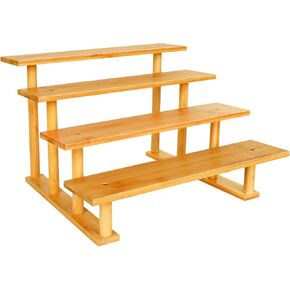 Riser Display Stands Wooden Cologne Organizer 3 Tier, Makeup Organizer for Vanity, Cupcake Stand Holder, Shelf Risers for Figures, Dessert Shelves for Party, Skin Care Organizer for Decoration Tray