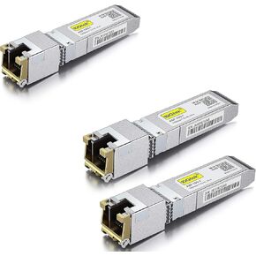 [Pack of 3] 10GBase-T SFP+ to RJ-45 Transceiver, 10Gbe SFP+ Copper Ethernet CAT.6a Module, up to 30-Meter, for Cisco SFP-10G-T-S, Meraki, Ubiquiti UniFi UF-RJ45-10G, Fortinet, Netgear AXM765