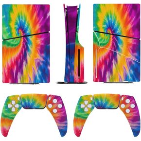 Sticker Skin for Model 5 Slim Disc Tie Dye Skin Accessories Cover Skins Anime Vinyl Cover Sticker Full Set for Model5 Slim Disk Edition
