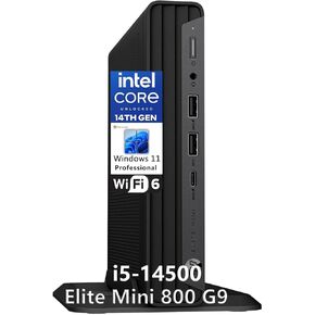 HP Elite Mini 800 G9 Business Desktop Computer, 32GB DDR5 RAM, 1TB PCIe SSD, 14th Gen Intel 14-Core i5-14500 (Beat i7-13700), WiFi 6, Bluetooth, Type-C, 2 DisplayPorts, HDMI, Windows 11 Pro, AZ-XUT