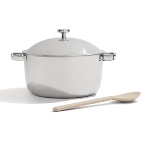 Our Place Titanium Perfect Pot Pro - 6.75 Qt No-Coating Nonstick Stock Pot | Tri-Ply Titanium & Stainless Steel | Oven-Safe up to 1000°F & Compatible with All Cooktops | Includes Spoon | Chrome