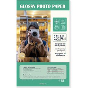 11x14 Glossy Photo Paper, Photo Quality Paper for Inkjet Printer, 50 Pack, 52lb/200gsm (P1114WS200GP)