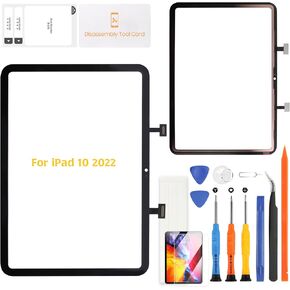 A-MIND For iPad 10th Gen 2022 10.9" Touch Screen Digitizer Replacement - (No LCD) Glass Front Panel Only A2757 A2777 A2696 With Tools Black