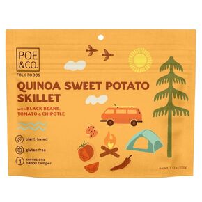 POE & CO FOLK FOODS Handcrafted Gourmet Vegan Meals for Every Adventure | Freeze Dried Camping & Backpacking Food | Chef-Created | Superfoods | Clean Ingredients | Ready to Eat Meal | Single Serving (Quinoa Sweet Potato Skillet)