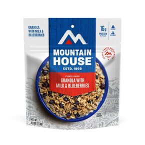 Mountain House Granola with Milk & Blueberries | Freeze Dried Backpacking & Camping Food | 2 Servings (Pack of 4)