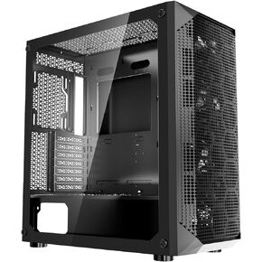 VEVOR PC Gaming Case, Mid-Tower, Computer Case with High-Airflow Tempered Glass Panel, Dust Filter, 4 x 120 mm ARGB Fans, Easy Cable Management, for GPU up to 320 mm in Length, for ATX/M-ATX/ITX