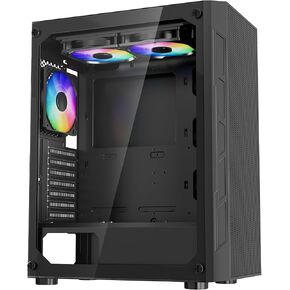 علبة ألعاب Vevor PC ، متوسطة ، حافظة كمبيوتر مع لوحة زجاجية عالية التهوية ، مرشح الغبار ، 4 × 120 مم من المعجبين ArgB ، إدارة سهلة الكابلات ، ل GPU حتى 320 مم ، من أجل ATX/M-ATX/ITX in Saudi Arabia