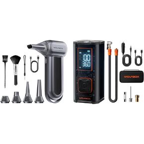 WOLFBOX MF100 Electric Air Duster 150000RPM & WOLFBOX Heavy Duty Tire Inflator Portable Air Compressor