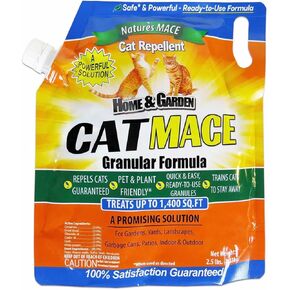 Nature's Mace Cat MACE 2.5lb Granules, Cat Repellent Outdoor to Keep Cats Away, Outdoor Cat Repellent for Yard, Garden, & Plants, No-Dig Cat Repellent and Training Tool, Cat Repellent for Outdoor