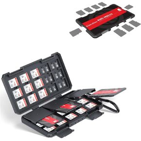 Slim Memory Card Case + New Memory Card Case: for Storage SD SDXC SDHC & TF MSD Cards